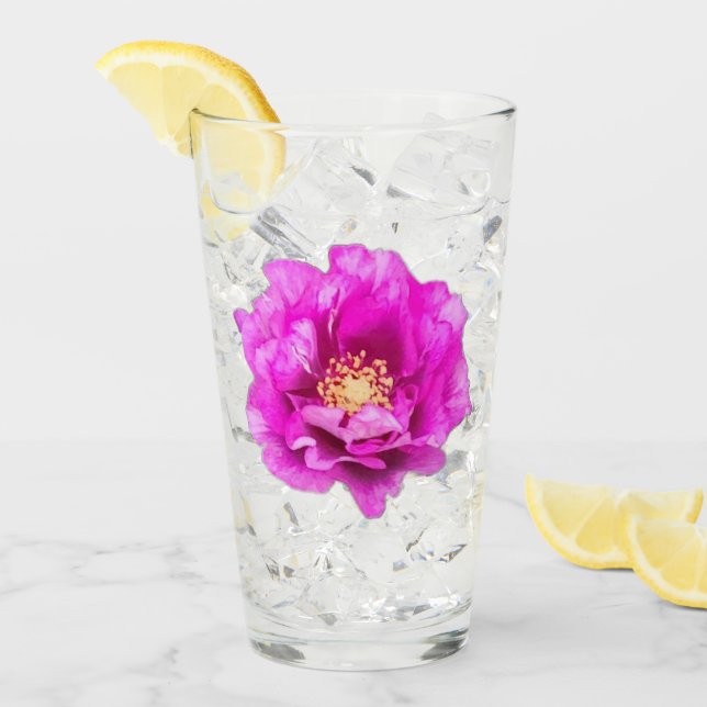 Copo De Pint Purple Rose Glass Tumbler (Gelo frontal)