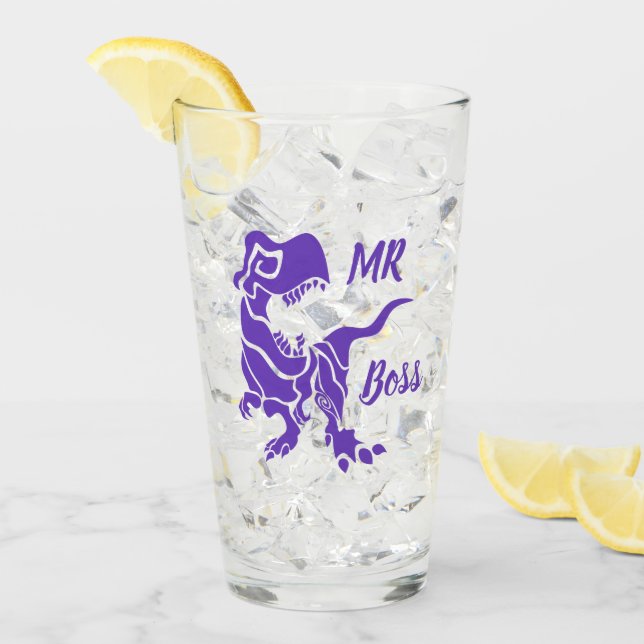 Copo De Pint Purple Trex, o Dino Chefe (Gelo frontal)