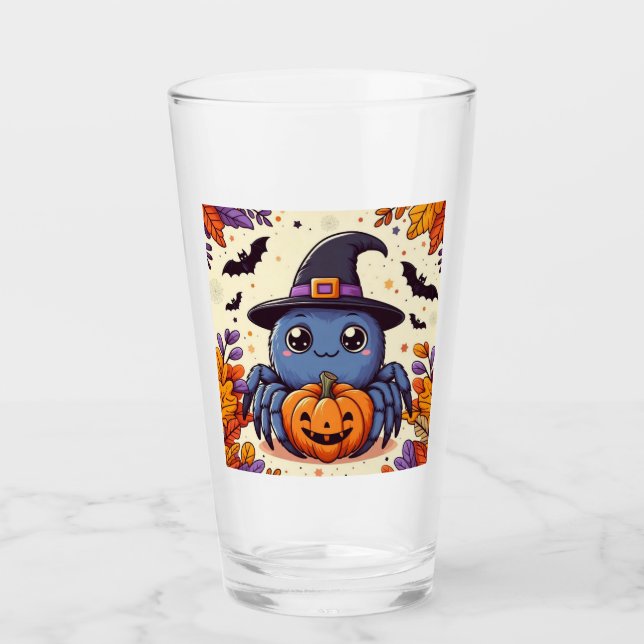 Copo De Pint Queda/outono/aranha/bruxa/halloween (Frente)
