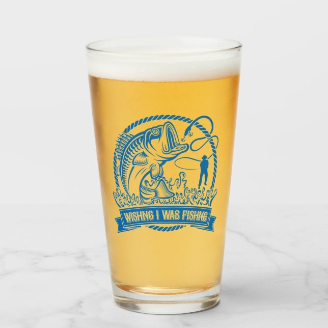Copo De Pint Queria Que Eu Estivesse Pescando (Frente (Preenchido))