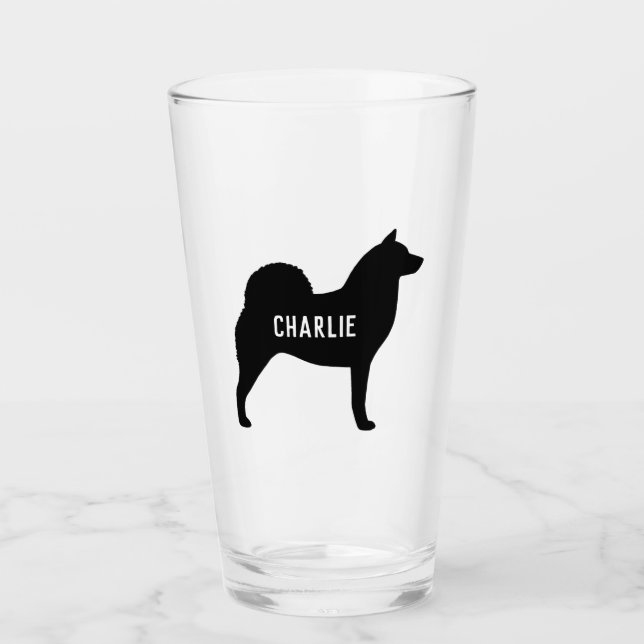 Copo De Pint Raça Personalizada de Cão Personalizada de Spitz F (Frente)