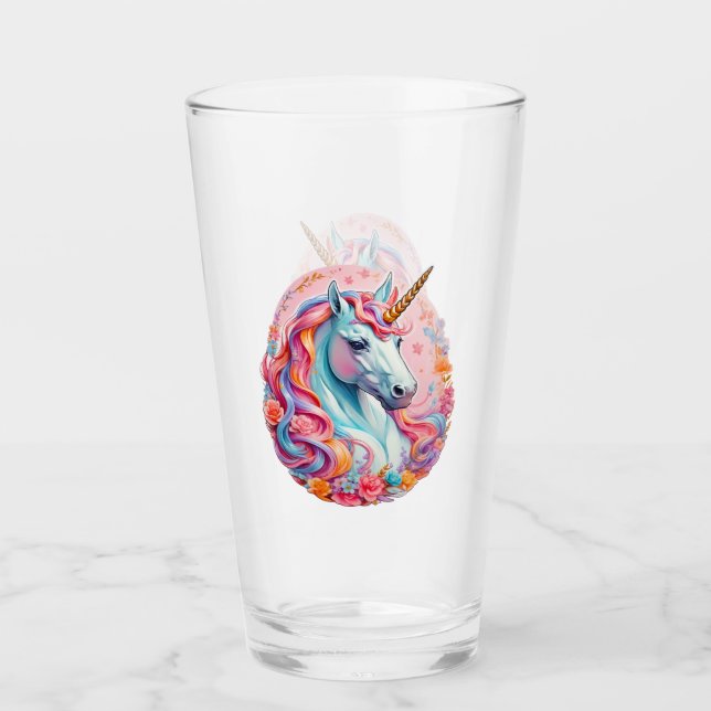 Copo De Pint Rainbow Unicorn - Sombra Rosa (Frente)