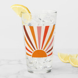 Copo De Pint Raios do Sol Retrospectivo Laranja Vermelho Amarel