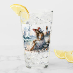 Copo De Pint Rapariga Romântica de Aquarela por Farol