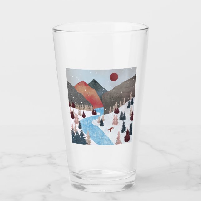 Copo De Pint Raposa de caça de inverno (Frente)