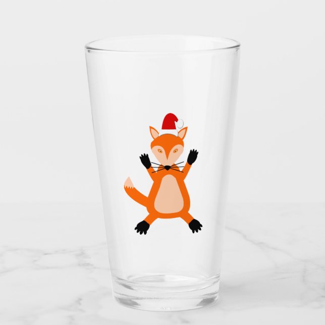 Copo De Pint Raposa de Natal giro (Frente)
