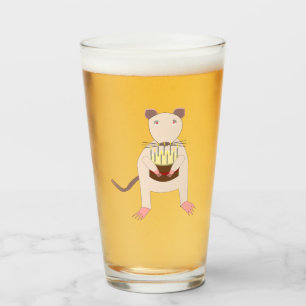 Copo De Pint Rato Siamês com Bolo de Aniversário