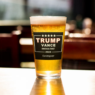 Copo De Pint Recordação, Nome Trump-Vance 2024 Eleição Pint