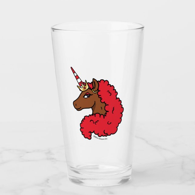 Copo De Pint Red Afro Unicorn (Frente)