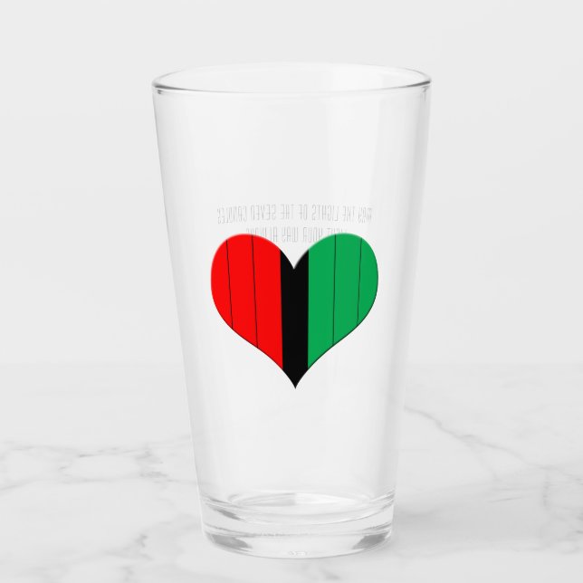 Copo De Pint Red Black Green Heart Strike Happy Kwanzaa (Frente)