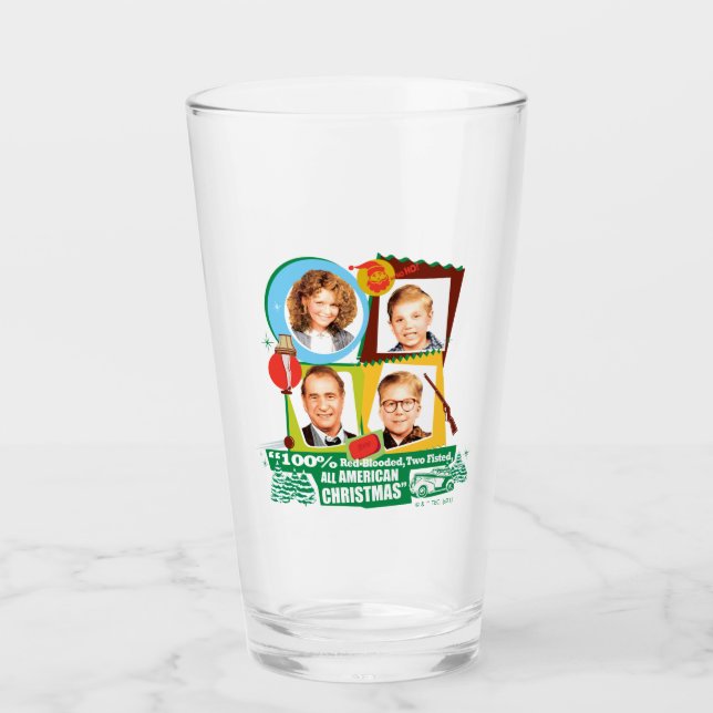 Copo De Pint Red Blooded, Dois Fistos, Todo Natal Americano (Frente)
