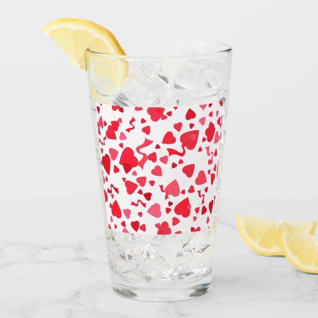 Copo De Pint Red Confetti Hearts (Gelo frontal)