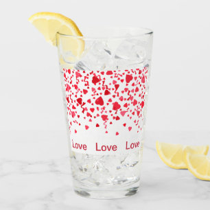 Copo De Pint Red Confetti Hearts Love Dia de os namorados