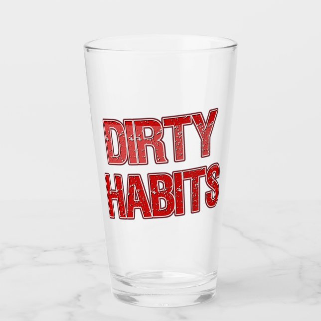 Copo De Pint Red Grunge Dirty Habits Beer Glass (Frente)