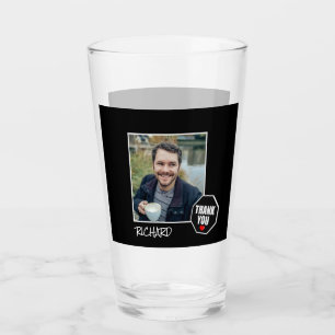 Copo De Pint Red Heart Obrigado, Foto Personalizada - Personali