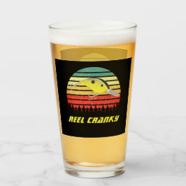 Copo De Pint Reel Cranky Funny Bass Pesca Banheiro Retro