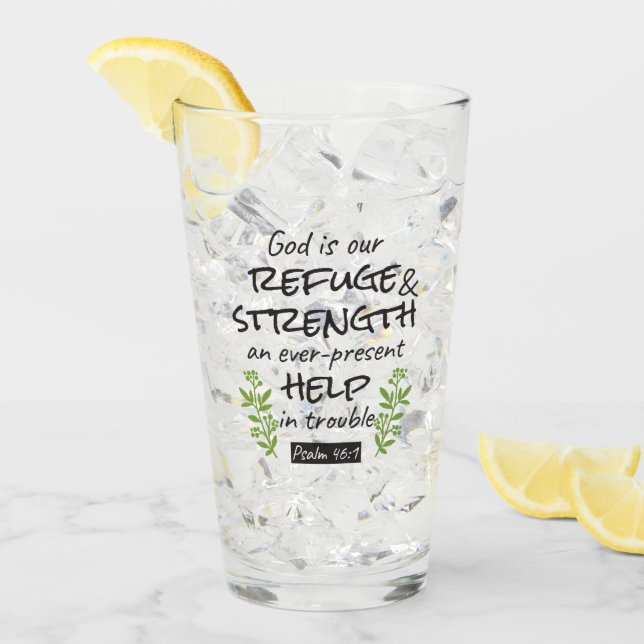 Copo De Pint Refúgio divino - Salmo 46:1 para conforto espiritu (Gelo frontal)