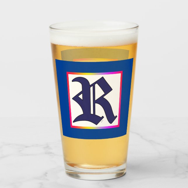 Copo De Pint REGAL MONOGRAM INICIAL R Beer (Frente (Preenchido))