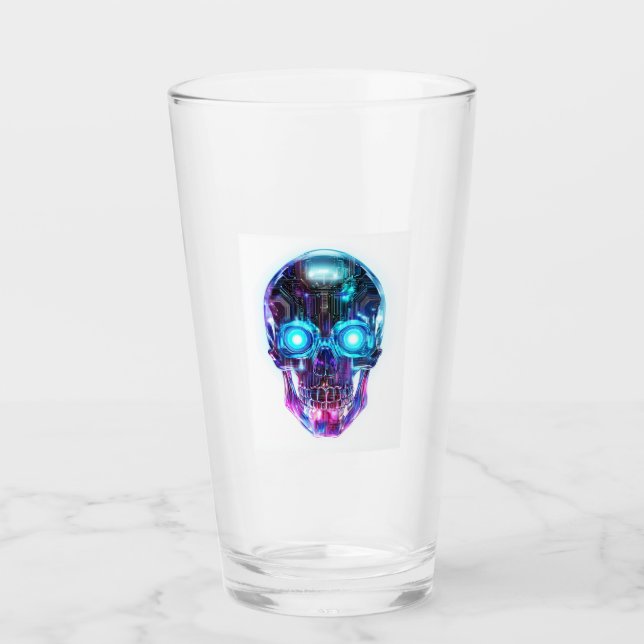 Copo De Pint Rei Caveira Cyberpunk (Frente)