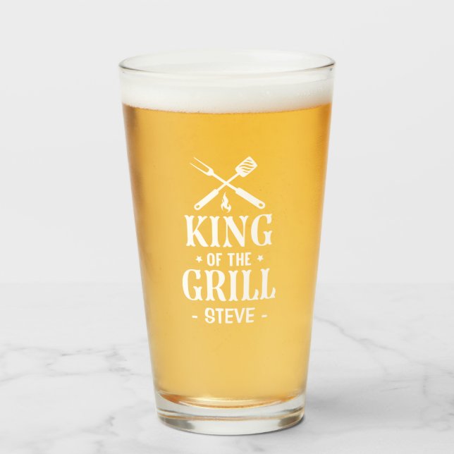 Copo De Pint Rei Personalizado do Grill (Frente (Preenchido))