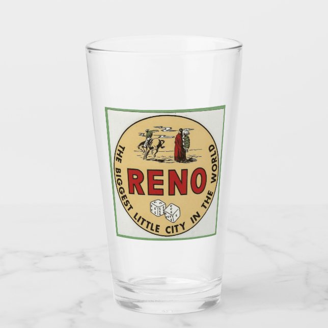 Copo De Pint Reno Nevada - Vidro Viagens vintage (Frente)