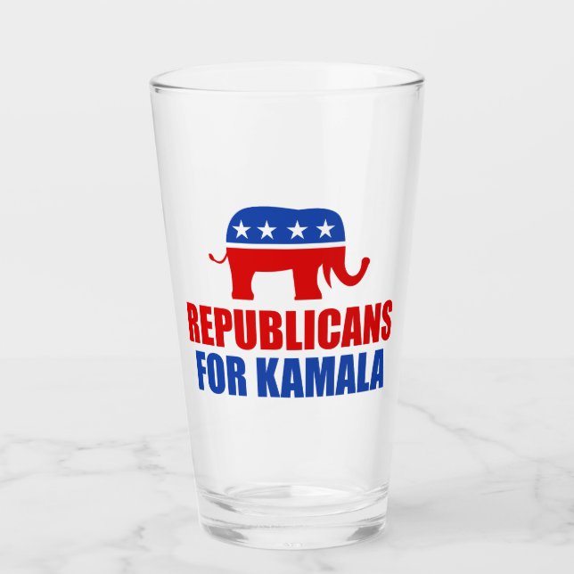 Copo De Pint Republicanos pelo Elefante Kamala Harris (Frente)