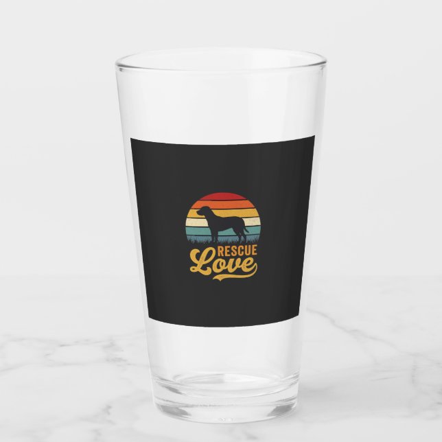 Copo De Pint Rescue Love Retro Dog Sunset_1 (Frente)