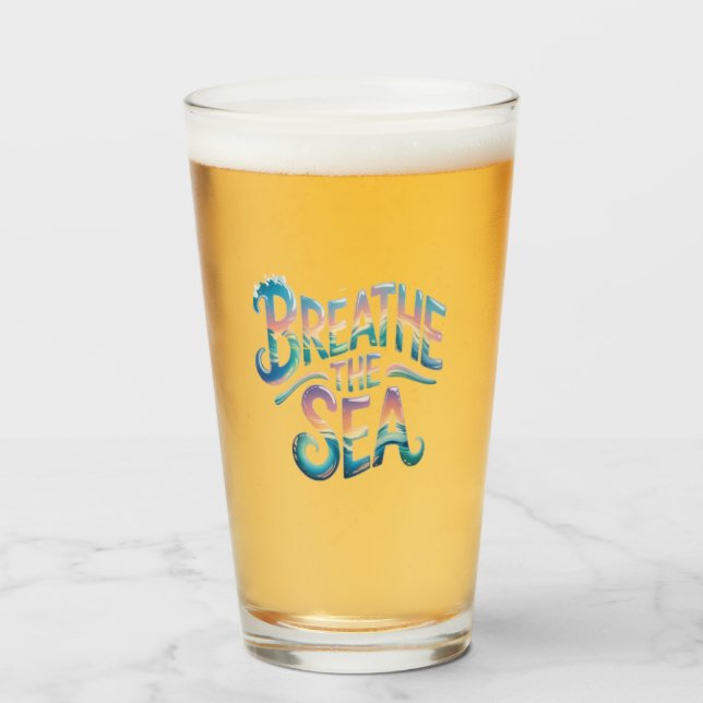 Copo De Pint Respire o mar (Frente (Preenchido))