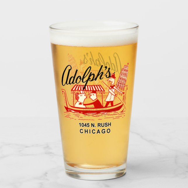 Copo De Pint Restaurante de Adolph, 1045 N. Rush Rua. Chicago (Frente (Preenchido))
