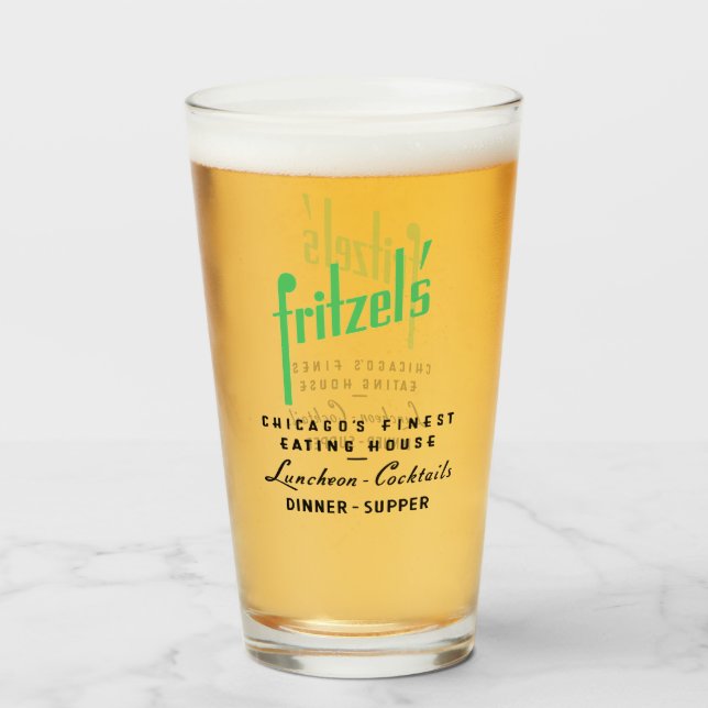 Copo De Pint Restaurante de Fritzel, State & Lake, Chicago, IL (Frente (Preenchido))