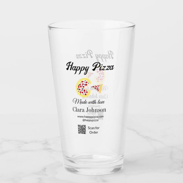 Copo De Pint Restaurante de pizza café pizzaria digitalize códi (Frente)