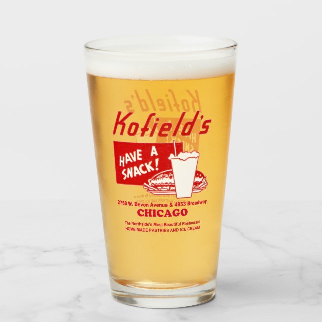 Copo De Pint Restaurante Kofield, Chicago (Frente (Preenchido))