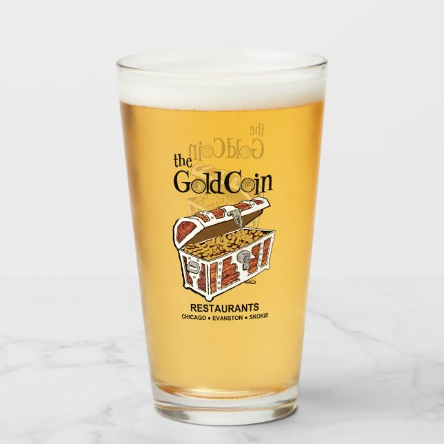 Copo De Pint Restaurantes de Moedas Douradas, Chicago, Evanston (Frente (Preenchido))