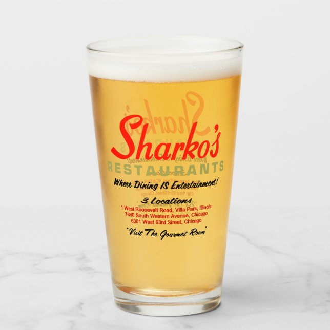 Copo De Pint Restaurantes de Sharko, 3 locais, Illinois Sharko (Frente (Preenchido))