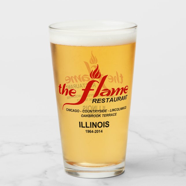 Copo De Pint Restaurantes Flame de Illinois (Frente (Preenchido))