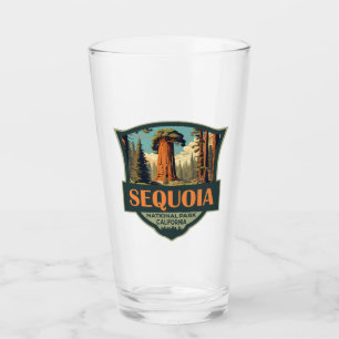 Copo De Pint Retro de Ilustração do Parque Nacional Sequoia