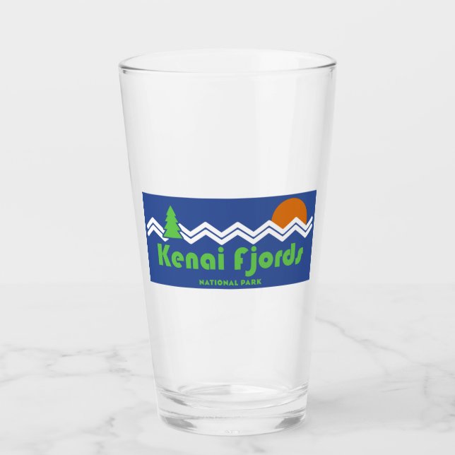 Copo De Pint Retro do Parque Nacional do Kenai Fjords (Frente)