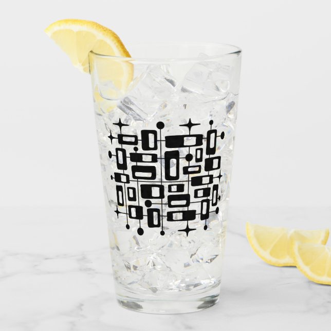 Copo De Pint Retro Mid Century Modern Atomic Abstract (Gelo frontal)