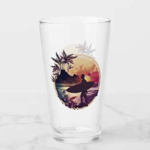 Copo De Pint Retro Surfer Sunset Beach
