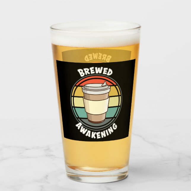 Copo De Pint Retrorna Despertando Bebida Quente para Ir (Frente (Preenchido))