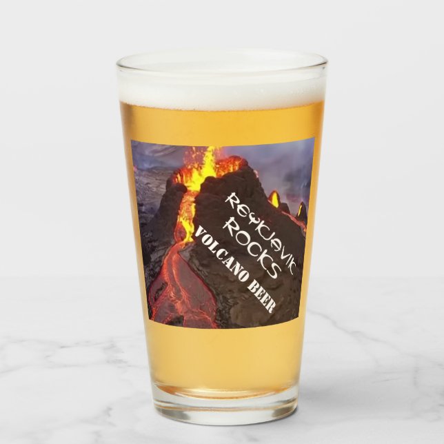 Copo De Pint Reykjavik Rocks Volcano Beer Glass (Frente (Preenchido))