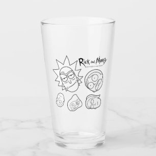 Copo De Pint RICK E MORTY™  Padrão de Cabeça da Família Smith