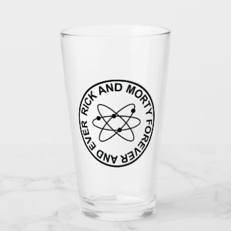 Copo De Pint Rick e Morty para sempre e sempre Crachá atômico