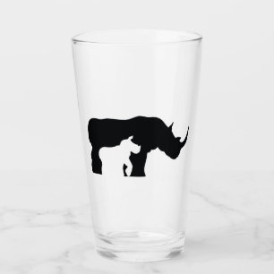 Copo De Pint Rinoceronte preto e branco