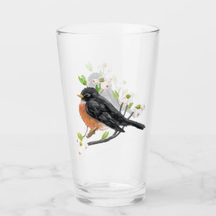 Copo De Pint Robin no Dogwood Glass Tumbler