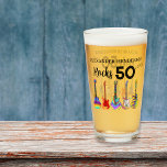 Copo De Pint Rock and Roll 50th Birthday add Name<br><div class="desc">Adicione um nome a este presente de cerveja de 50º aniversário e comemore um marido, namorado, irmão, pai ou amigo de rock and roll porque eles rodam 50. Cinco guitarras psicodélicas legal e fundas com padrão de chama Fire e guarda vermelha Guitarra elétrica e guitarra colorida com guarda dourada, guitarras...</div>
