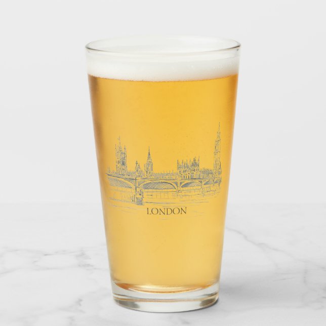 Copo De Pint Rock Classic Iconic London Skyline (Frente (Preenchido))