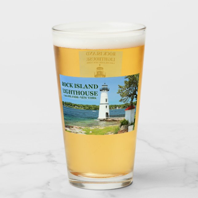 Copo de Pint Rock Island Lighthouse, Nova York (Traseira (Preenchido))