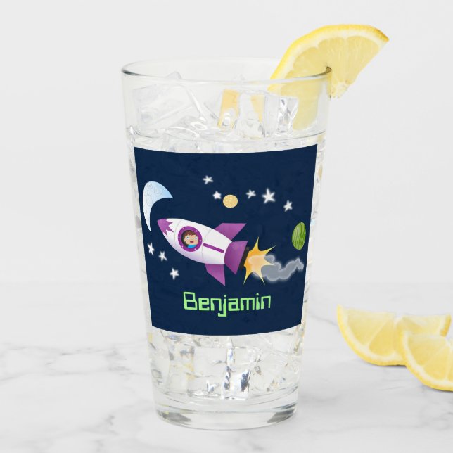 Copo De Pint Rockets em ilustração de desenhos animados espacia (Gelo traseiro)