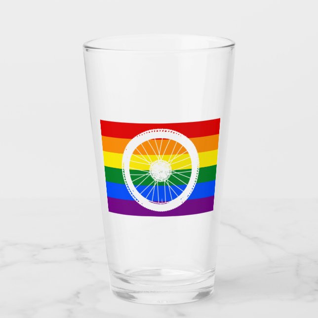 Copo De Pint Roda de Ciclo do Orgulho de Corrida (Frente)